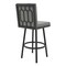 Armen Living Rochester 26" Swivel Modern Black Metal and Gray Faux Leather Barstool 721535752164 - alternate 3